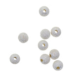 Maxbell Beautiful 6mm 925 Sterling Silver Stardust Spacer Beads Round Ball Beads fit Necklace Bracelet Earring Jewelry Making Findings 1.5mm Hole - Pack of 10