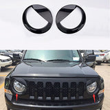 Maxbell Pair Front Light Headlight Trim Cover Protective Ring for Jeep Patriot 11-17 Conversion Kit