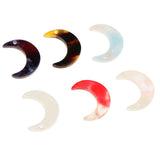 Maxbell 6pcs Assorted Color Acrylic Moon Charms Beads Bracelet Necklace Earring DIY