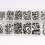 Maxbell Flat Washers Spring Lock Washers Assortment Kit Stainless Steel M/4 M5 M6 M8 M10 M12 - 790pcs Pack with Storage Case