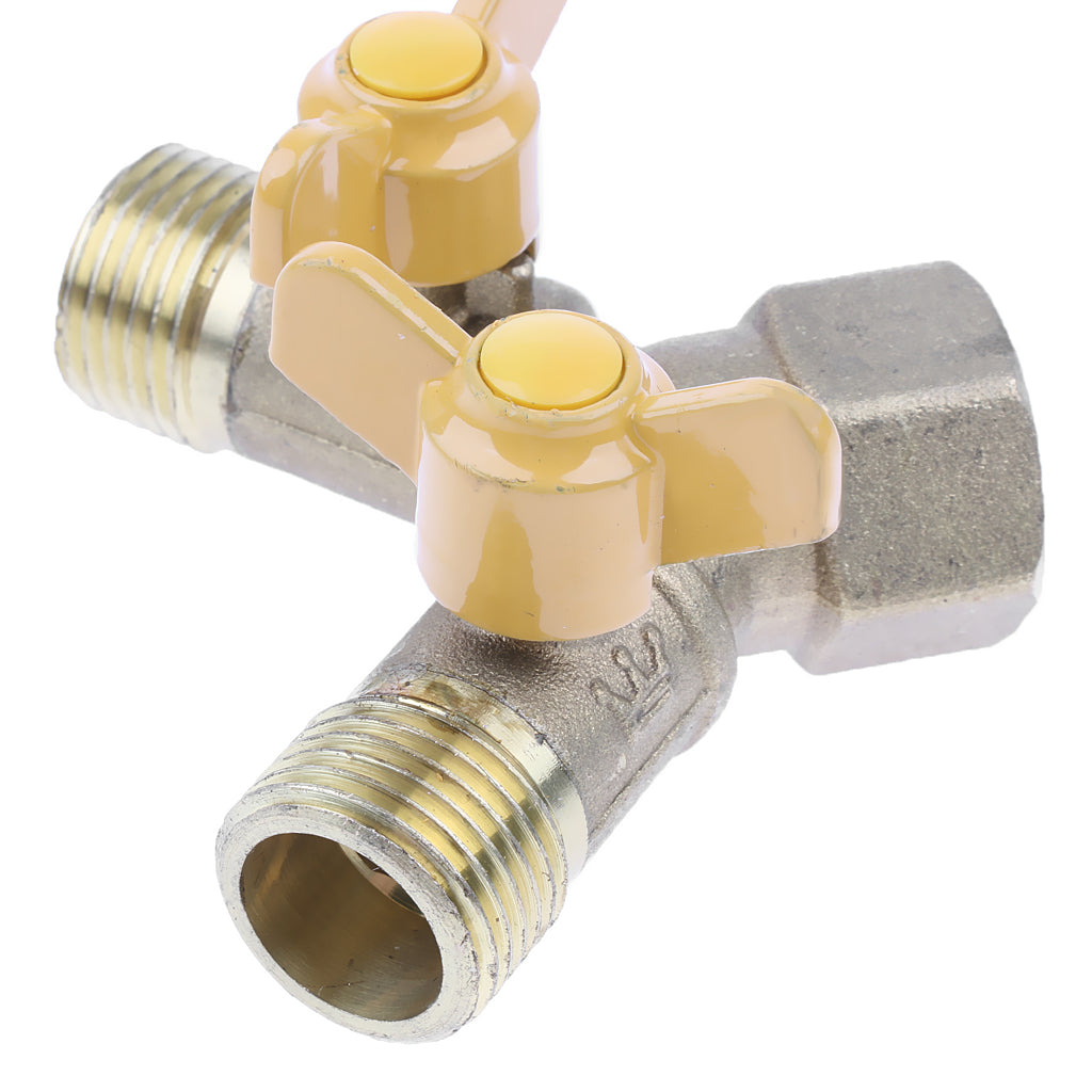 Maxbell Two Way Gas Hose Tube Connector Control Valve Adapter Gas Pipe Connector Piece Pipe Fittings
