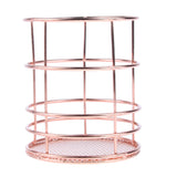 Maxbell Elegant Rose Gold Wire Mesh Pen Pot Pencil Holder / Metal Makeup Brush Holder / Multifunctional