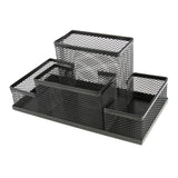 Maxbell Office Mesh Organizer Caddy Supplies Storage, 4-compartment to organize writing instruments and desk accessories