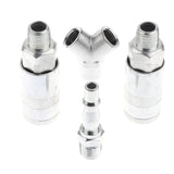 Maxbell Set of 4pcs Pneumatic Air Quick Connectors, Stainless Steel Coupling Adapter Threaded Coupler
