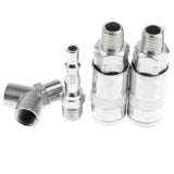 Maxbell Set of 4pcs Pneumatic Air Quick Connectors, Stainless Steel Coupling Adapter Threaded Coupler