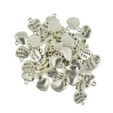 Maxbell GZSSP Thank You Heart Charms Pendants for Necklace Bracelet Jewelry DIY Making Pack of 50