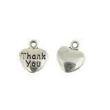 Maxbell GZSSP Thank You Heart Charms Pendants for Necklace Bracelet Jewelry DIY Making Pack of 50