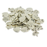 Maxbell GZSSP Thank You Heart Charms Pendants for Necklace Bracelet Jewelry DIY Making Pack of 50