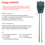 Maxbell 3 In 1 Soil Tester Meter For Garden Lawn Plant Pot Moisture Light PH Sensor