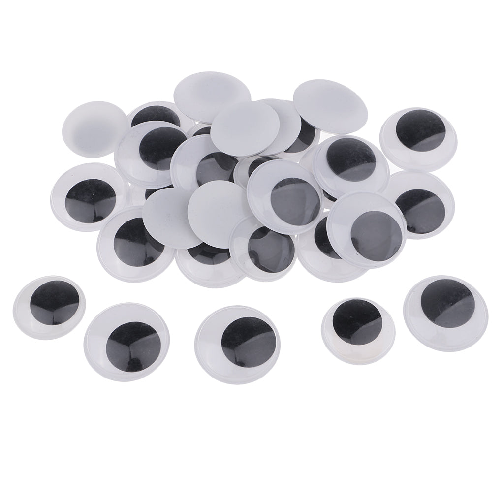 Maxbell 150 Pieces 12mm Black Wiggle Googly Eyes ( no adhesive ) with Self-adhesive 15mm Black Wiggle Googly Eyes DIY Dolls Kids Crafts Making Accessories