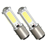 Maxbell 2X BA20D H6 4 COB LED Motorcycle Bike Moped Scooter ATV Headlight Bulb White