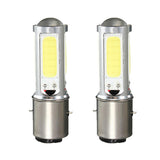 Maxbell 2X BA20D H6 4 COB LED Motorcycle Bike Moped Scooter ATV Headlight Bulb White