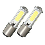 Maxbell 2X BA20D H6 4 COB LED Motorcycle Bike Moped Scooter ATV Headlight Bulb White