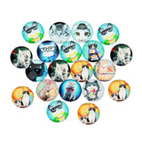 Maxbell 20 Pieces CAT Style CARTOON DESIGN Half Round Glass Cabochons 12mm Jewelry Making Flatback Kids Crafts Accessory