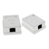 Maxbell 2x Cat5e Single Port Surface Mount Outlet Box RJ45 Face Plate with Backbox Combo