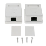 Maxbell 2x Cat5e Single Port Surface Mount Outlet Box RJ45 Face Plate with Backbox Combo
