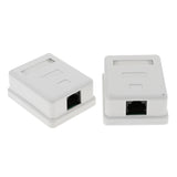 Maxbell 2x Cat5e Single Port Surface Mount Outlet Box RJ45 Face Plate with Backbox Combo