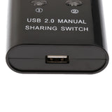 Maxbell USB Sharing Switch KVM Switcher Adapter Box 2 Computer Share 1 USB Device Hub for Printer Scanner Black