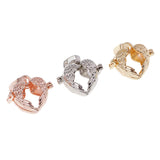 Maxbell 3 Pieces Heart Shape Pearl Bead Cage Pendant Cage Charms Findings for DIY Necklace Bracelet Earrings Jewelry Making Accessories