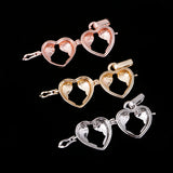 Maxbell 3 Pieces Heart Shape Pearl Bead Cage Pendant Cage Charms Findings for DIY Necklace Bracelet Earrings Jewelry Making Accessories