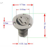 Maxbell 38mm Boat Deck Fuel Filler Keyless Cap Yacht Car Fill 316 Stainless Steel