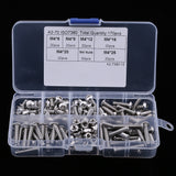 Maxbell 170 Pieces M3 Stainless Steel Button Head Hex Socket Screw & Hex Nuts Kit with Plastic Box