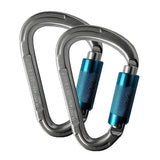 Maxbell 2pcs Carabiner Clip Aluminum Screw D Ring Locking Carabiner Spring Clips Outdoor Buckle for Hiking Rappelling