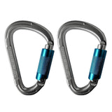 Maxbell 2pcs Carabiner Clip Aluminum Screw D Ring Locking Carabiner Spring Clips Outdoor Buckle for Hiking Rappelling