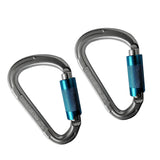 Maxbell 2pcs Carabiner Clip Aluminum Screw D Ring Locking Carabiner Spring Clips Outdoor Buckle for Hiking Rappelling