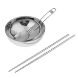 Maxbell Insulated Portable Round Stainless Steel Bowl Collapsible Spoon Chopsticks with Handbag Outdoors