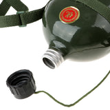 Maxbell Outdoor Army Green Canteen Water Bottle Camping Retro Aluminum Container W/ Shoulder Strap