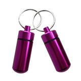 Maxbell 2pcs High Quality Aluminium Waterproof Key Ring Container Pill Storage Box Case Purple