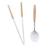 Maxbell Stainless Steel Chopsticks Soup Spoon Set Camping Cutlery Set with Carry Bag