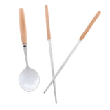 Maxbell Stainless Steel Chopsticks Soup Spoon Set Camping Cutlery Set with Carry Bag