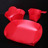 Maxbell 3pcs Red Camping Picnic Folding 350ml Cup 650ml Bowl 1050ml Plate Portable Tableware Kit