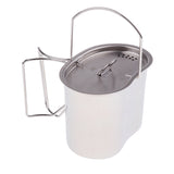 Maxbell Stainless Steel Portable Water Mug Coffee Cup Cooking Pot with Folding Handle for Outdoor Camping