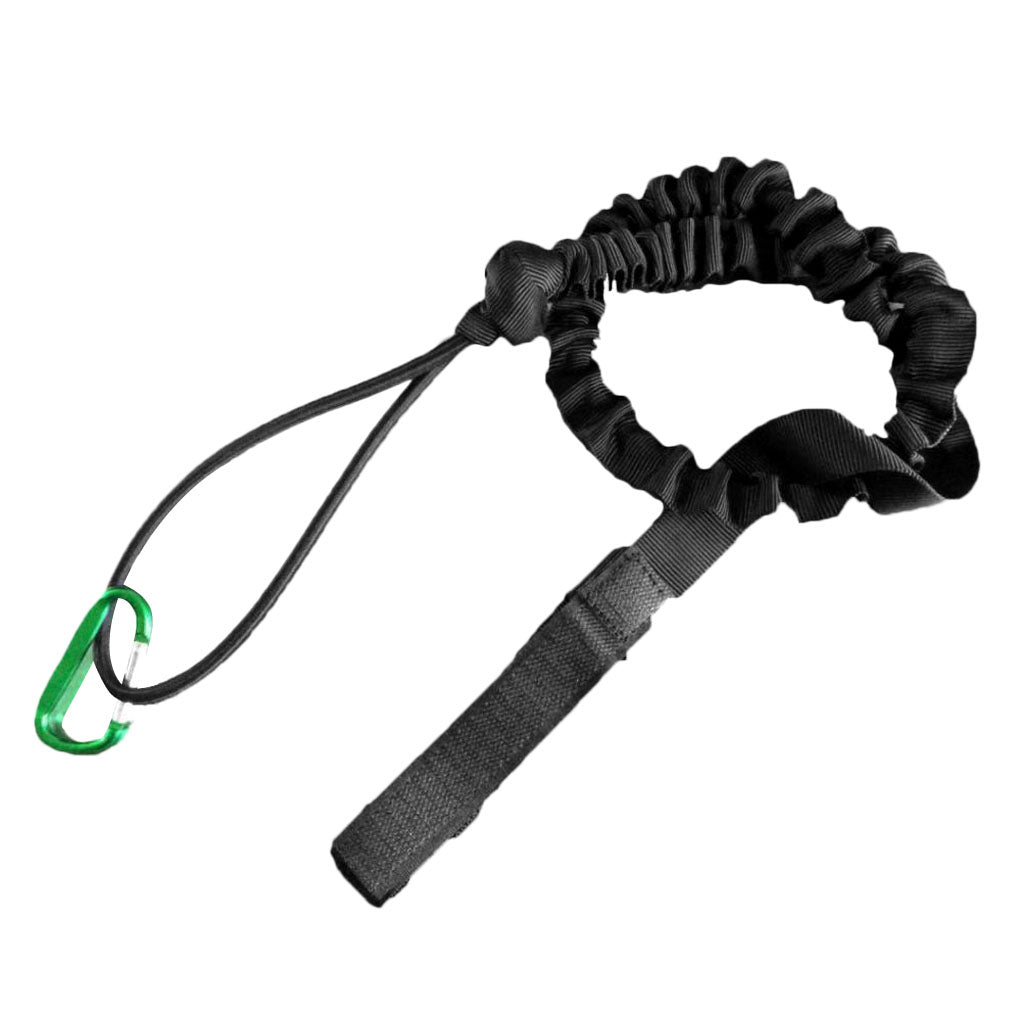 Maxbell Adjustable Kayak Safety Rod Leash Elastic Cord Fishing Rod Paddle Leash with Carabiner (44 Inches, Black)