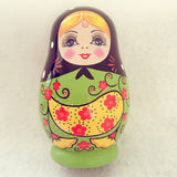 Maxbell 5PCS Painted Girls Wooden Russian Nesting Dolls Babushka Matryoshka Toys