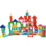 Maxbell Child 100pc Wooden Building Blocks Kids Construction Toy Bricks Set Creative