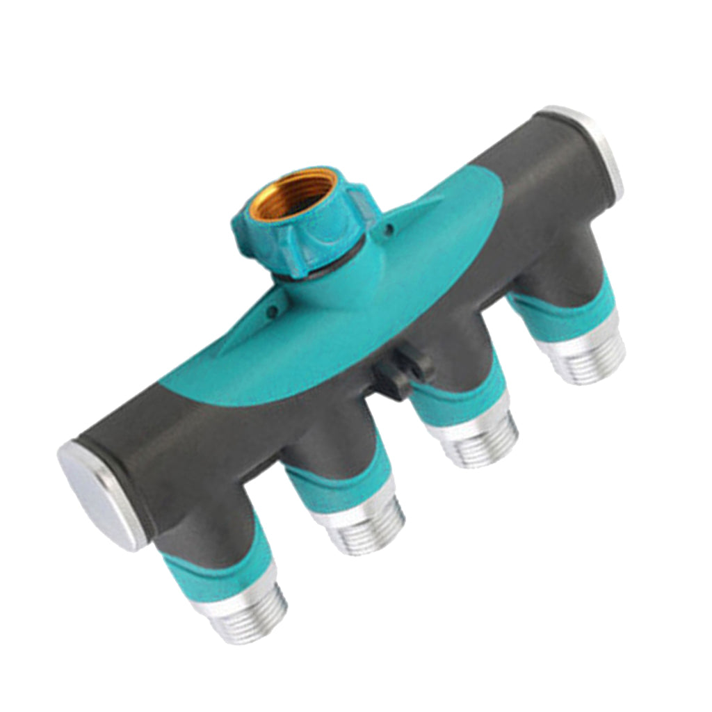 Maxbell 4 Way Tap Adapter Valve Shut Off Manifold Garden Hose Pipe Con