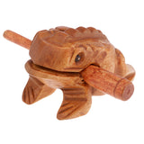 Maxbell Traditional Craft Wood Luck Frog Home Office Decoration Kids Musical Toys -8cm