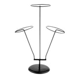 Maxbell 3 Layered Metal Hats Cap Storage Display Holder Scarf Wigs Rack Stand Black