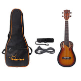 Maxbell 1 Set Spruce 23inch Concert Ukulele Hawaii Guitar with Storage Bag Strap 6.35mm Plug Cable