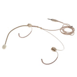 Maxbell Wired Dual Ear Hook Headworn Unidirectional Microphone Condenser MIC Beige 3.5mm Plug Mic
