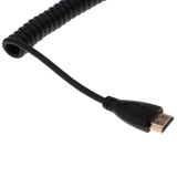 Maxbell 1Pcs/Lot HDMI A Male to Left Angle HDMI A Male Spiral Coiled Cable Cord 1080p for SLR Camera