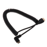 Maxbell 1Pcs/Lot HDMI A Male to Left Angle HDMI A Male Spiral Coiled Cable Cord 1080p for SLR Camera