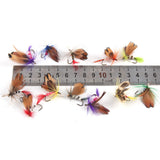 Maxbell 24Pieces Dry Flies Fly Fishing flies Kit Bass Salmon Trouts Flies Floating/Sinking with Fly Box