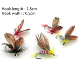 Maxbell 24Pieces Dry Flies Fly Fishing flies Kit Bass Salmon Trouts Flies Floating/Sinking with Fly Box