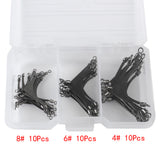 Maxbell 30pcs 3-Way Barrel Swivel Ball Bearing Swivel Fishing Line Rolling Snap Strong material Smooth and reliable