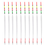 Maxbell 10pcs Plastic Fishing Sliding Floats Drift Tube Long Float Slips Fishing Indicator with Great Buoyancy